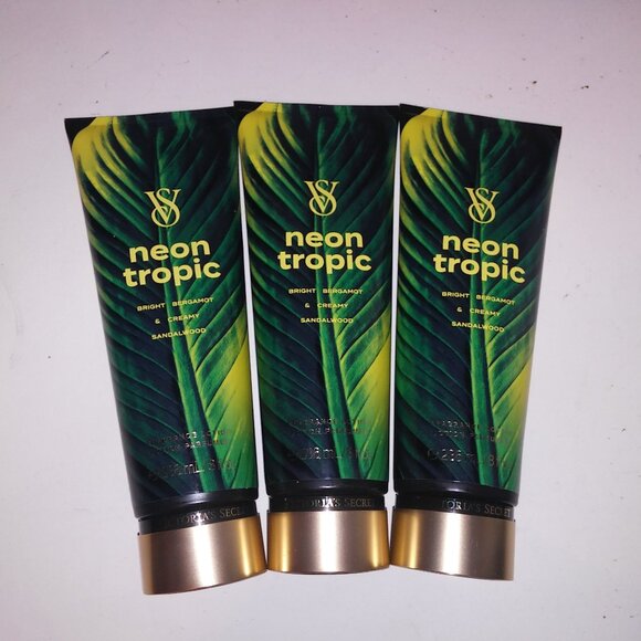 Set of 3 Victoria Secret Fragrance Lotion Neon Tropic Full Size 8oz Each Gift Se